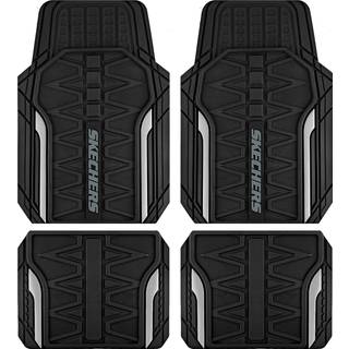 Skechers Heavy Duty Rubber Car Mats Fuldt s?t alle vejrgulvm?tter vandt?t trim, der passer til universelle gulvforing Automotive Floor Mats til b