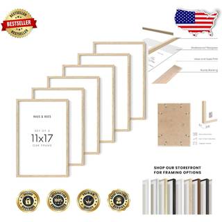 Haus og nuancer billedramme - 6 sæt moderne træ 11x17 tommer beige eg ramme