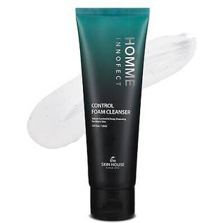 Hudhuset Homme Innofect Control Foam Cleanser for Men 4.05 fl.oz l Ofily Skin Cleanser l Deep Cleansing Pore Minimizer l Korean Skin Care Facial