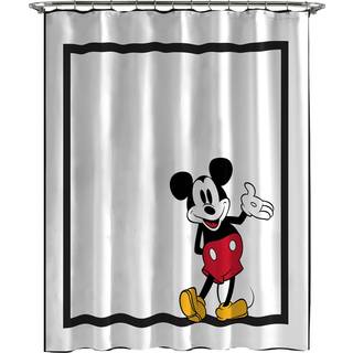 Jay Franco Disney Mickey Mouse Stof Broes Gardin - Kids Classic Black and White Badeværelse D? Cor