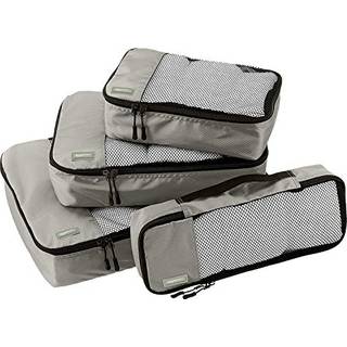 Amazon Basics 4 Stykke Pakning Rejsearrang?r Cubes Set Small Medium Large og Slim Gray
