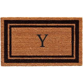 Calloway Mills 152961830y Black Border 18 """" X 30 """" Monogram Doormat (Letter Y)