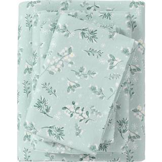 Great Bay Home Flannel Sheet Set Full Størrelse-100% Turkisk bomuld Dobbeltbørstet vinterprogram-Ultra-blød hyggelig 4-delt rustikt strøelse sæt