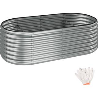 Højbed Flormma, 942 L, galvaniseret, 200x100x60cm - sølv