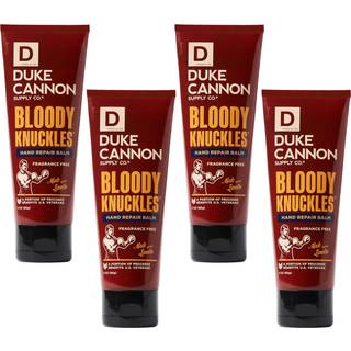 Duke Cannon Bloody Knuckles Hand Repair Balm - Rejsestørrelse Tube 3 oz Uscentreret ikke -fedtet fugtighedscreme til tørre revne hænder (4 pakke)