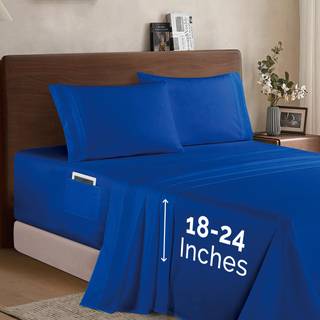 Elegant komfort Luksus 1500 Premium Hotel Quality Microfiber 4-Piece Sheet Set- Soft All Around Elastic 18-24 Inches Deep Fitted Sheet- Extra Dee