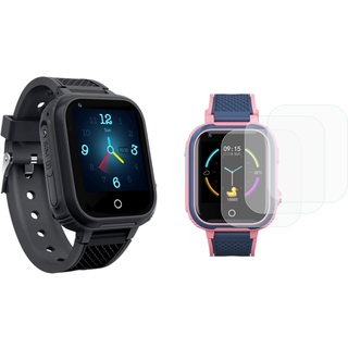 Smartwatch til børn med GPS og skærmbeskyttelse - Sort, 3 stk. inkluderet