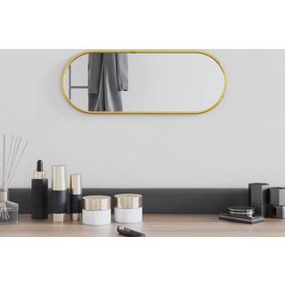 vægspejl 40x15 cm oval guldfarvet