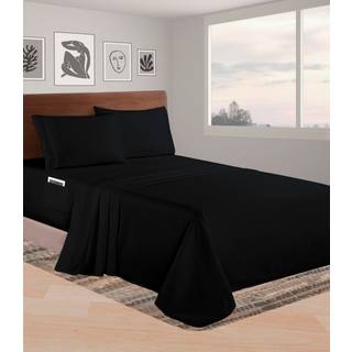 Elegant komfort Luksuriøs 1500 Premium Hotel Quality Microfiber 4 -Piece Sheet Set 18-24 tommer dyb - Ekstra Deep Pocket Sheets - Ultra Soft 4pc