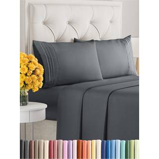 King Size 4-delt lagners?t - Ekstra bl?de ?ndbare og k?lende lagner - Hotel luksus holdbare lagner til kvinder og m?nd - Dybe lommer Lettilpasnin