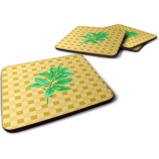 """" Caroline's Treasures Basil på Basketweave Decorative Coasters 3.5 multicolor """"