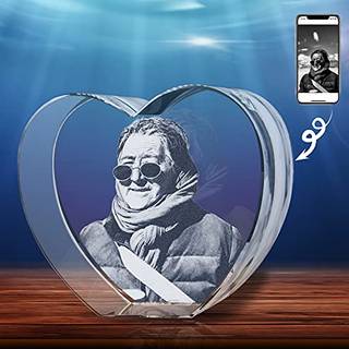 Han's laser 3d Crystal Photo Heart Personaliserede gaver med dit eget foto til m?dre dag jubil?um jul tilpasset indgraveret krystal ?tset skrivem