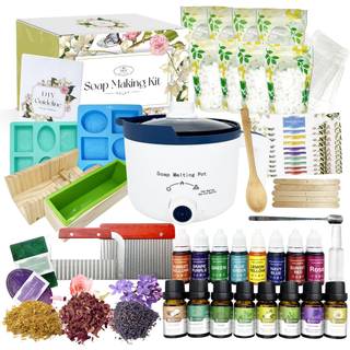 PIUH Deluxe sbefremstillingsst til sbefremstilling DIY-sbefremstillingsst indeholder sbesmelter 4 lb sbebase 8 teriske olier Silikonebrd