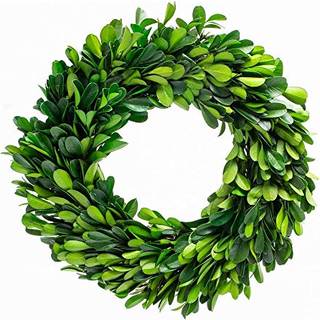 Boxwood World Boxwood krans 10 tommer konserveret natur Boxwood krans Home Decor Stay Frisk i ?revis Rustik Farmhouse Holiday Home Decor Hallowee