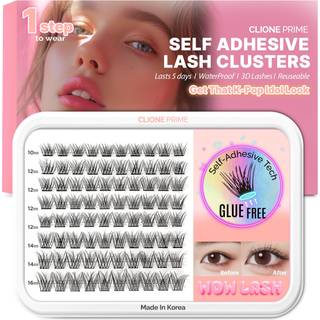 Clione prime koreansk selvklæbende vipper klynger klassisk look ingen limpres på pre -bond vipper klynger fluffy selvklæbende falske øjenvipper i