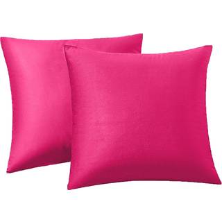 RainRoad Hot Pink pudebetrk St med 2 blde fljl dekorative pudebetrk 20x20 tommer til sofaseng (varm pink 20"" x 20""""(2 stk))