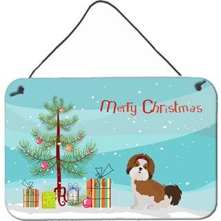 """" Caroline's Treasures Imperial Shih Tzu Christmas Tree Door Hanging Prints Wall-Decor multicolor """"