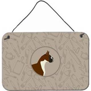 """" Caroline's Treasures Boxer in the Kitchen Door Hanging Prints Wall-Decor multicolor """"