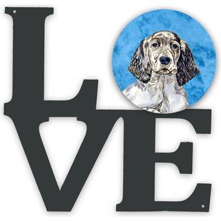 """" Caroline's Treasures Blue English Setter Metal Artwork Love Wall-decor multicolor """"
