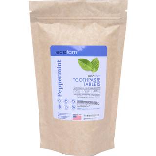 Ecofam Toothpasta -tabletter - Pebermynte | Tyggelige tandpasta -tabletter til frisk ?ndedr?t | Fluorfrit | Nano hydroxyapatit tandpasta | 350-t?
