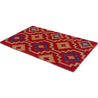 Fab Habitat Vintage Non Slip Doormat - Holdable Thin - Natural Coir & Rubber - Entryway hoveddør veranda Patio - Lhasa Kilim Multicolor (18 """" X