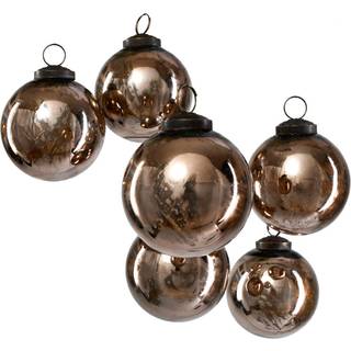 Rolige mellemrum levende s?t med 6 antikke bronze kviks?lvglas julekugle ornament til vindue boks dekorative ornamenter til ferie d? Korm?l 4 """"