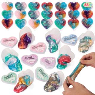 Joyin 30 PCS Valentines Day Galaxy Slime Hearts For Kids Valentine Classroom Exchange Priser Party Favors Gift Exchange