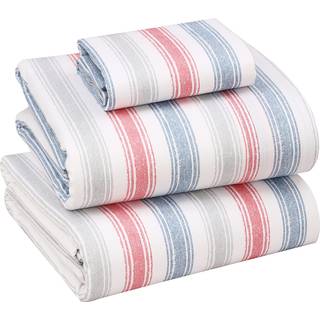 Ruvanti 100% bomuldsark - sprød køling percale ark til dobbelt størrelse seng åndbar og holdbar dobbeltplade indstillet 16 tommer dybe lommeplade