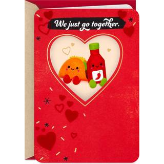 Hallmark Better Together Romantic Valentine's Day Card (Taco and Hot Sauce) til mandskone kæreste kæreste
