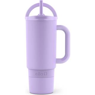Ello Port 30oz tumbler med bære loop & integreret håndtag | Vakuumisoleret rustfrit stål Genanvendelig vandflaske rejse krus | Lækkesikre låg | F