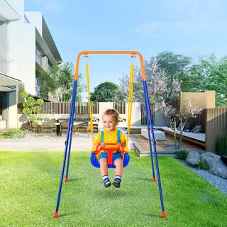 Vevor Swing s?t til baghaven 3-i-1 Toddler Swing-s?t med 4 sandposer Let at samle sammenklappelige metalstativ svinges?t indend?rs/udend?rs til b