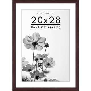AmericanFlat 20x28 Billedramme med poleret plexiglass - Brug som 16x24 ramme med Mat eller 20x28 ramme uden Mat - Hudson Collection - Bred fotora