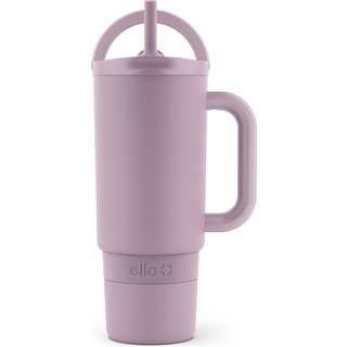 Ello Port 30oz tumbler med bære loop & integreret håndtag | Vakuumisoleret rustfrit stål Genanvendelig vandflaske rejse krus | Lækkesikre låg | F