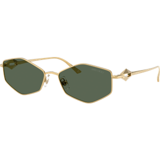 Jimmy Choo Kvinde JC4017 302371 Solbriller Metal Guld Grøn Rund Normal