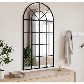 Vægspejl Buet Jern Sort - 60 x 110 cm