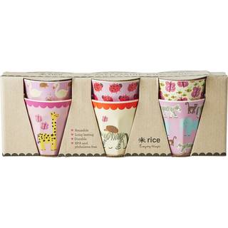 Rice kopper 6-pak Pink Wildlife - Krus & Kopper Melamin - MELCU-6ZSWILII