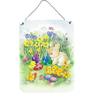 """" Caroline's Treasures Easter Chicks and Bunny Door Hanging Prints Wall-Decor multicolor """"