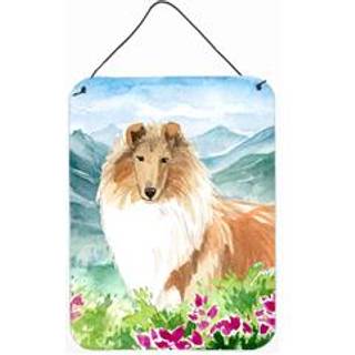 """" Caroline's Treasures Mountain Flowers Glat Collie Door Hanging Prints Wall-Decor Multicolor """"
