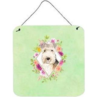 """" Caroline's Treasures Lakeland Terrier Green Flowers Door Hanging Prints Wall-decor multicolor """"
