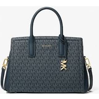 MK Laila Medium Signature Logo Satchel - Blue - Michael Kors - ONE SIZE