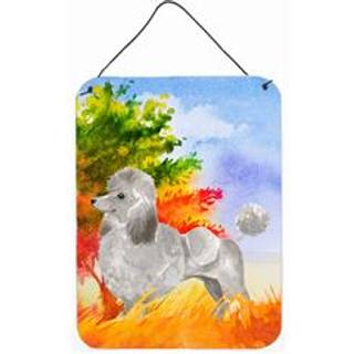 """" Caroline's Treasures Fall Silver Poodle Door Hanging Prints Wall-Decor multicolor """"