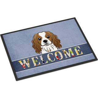 """" Caroline's Treasures BB1410Mat Cavalier Spaniel Velkommen indendørs eller udendørs mat 18 x 27 """" ""Multicolor"" ""