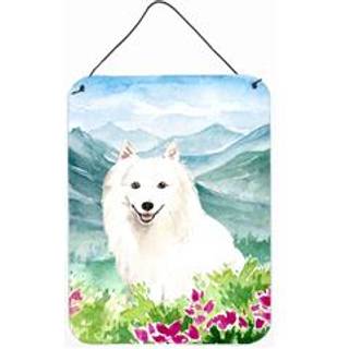 """" Caroline's Treasures Mountain Flowers Japanese Spitz Door Hanging Prints Wall-Decor multicolor """"