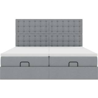 osmannisk sengeramme med madrasser 180x200 cm stof sort
