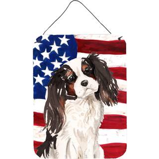 """" Caroline's Treasures Tricolor Cavalier Spaniel Patriotic Metal Print 16 """" ""X 12"" """" ""Multicolor"" ""