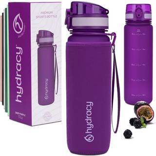 Hydracy vandflaske med tidsmark?r - 500 ml 17 oz BPA Gratis vandflaske -Leak Proof & No Sweat Gym flaske med frugtinfuser -sil -ideel gave til fi