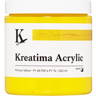 Kreatima Acrylic akrylfarve 250 ml – Primary Yellow PY 65 PW 6 PY 74
