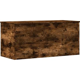 opbevaringsboks 100x42x46 cm konstrueret træ røget egetræsfarve