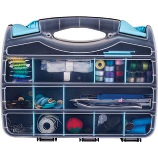 ARTBIN 6877AG Dobbeltsidet hurtig visning B?retaske b?rbar kunst og h?ndv?rksarrang?r med aftagelige skillelinjer [1] plastopbevaringssag sort/aq