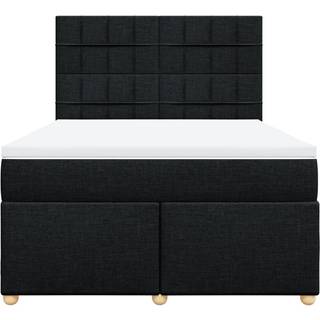 kontinentalseng med madras 140x200 cm stof sort